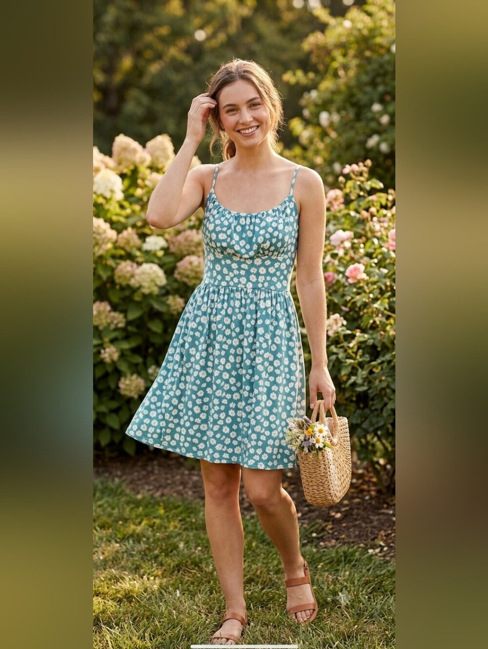 ​Aeropostale Seriously Soft Teal Daisy Floral Mini Dress XS